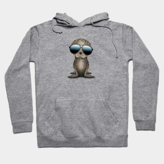 Cute Baby Seal Wearing Sunglasses Hoodie by jeffbartels